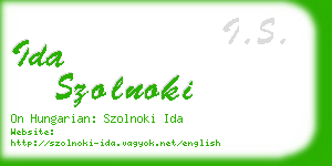 ida szolnoki business card